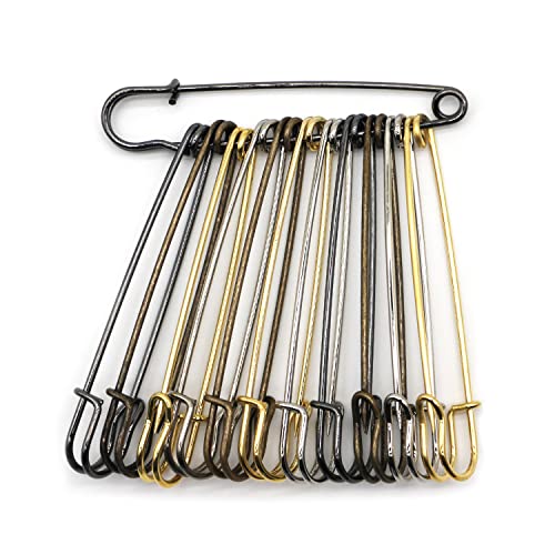 16pcs Extra-Large 4inch Safety Pins for Crafting, Heavy Duty Blanket Pins Bulk Steel Fasteners for Blankets Crafts DIY Craftsmanship Skirts Kilts Brooch Making