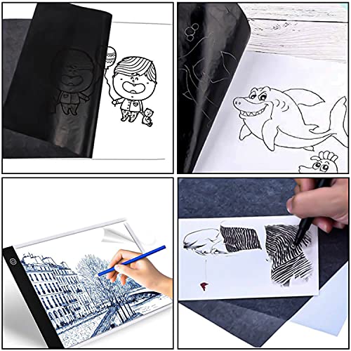 Longtereen 100 Sheets Carbon Paper, Black Graphite Paper for Tracing Patterns onto Wood, Paper, Canvas, and Other Crafts Projects.
