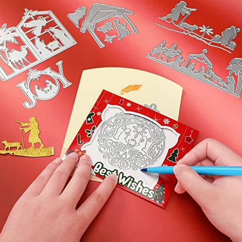 6 Pieces Nativity Christmas Dies Cutting Metal Craft Die Cuts Assorted Crafting Cutting Dies Cool Religious Embossing Stencils Templates Craft Supplies for DIY Crafts Paper Cards Christmas Decorations