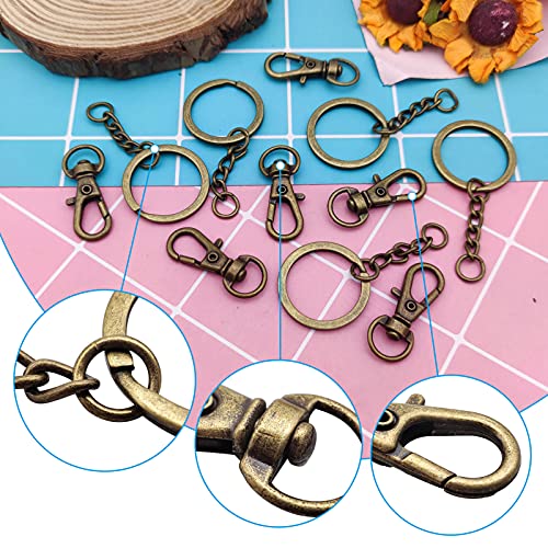 150Pcs Swivel Snap Hook Set,Swivel Clasps Lanyard Snap Keychain Hooks Lobster Clasp Split Key Rings with Chain and Jump Rings Bulk for Keychain Lanyard,Jewelry,DIY Crafts Supplies
