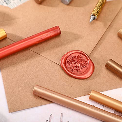 26 Pieces Glue Gun Wax Seal Sticks for Wax Seal Glue Gun, Envelope Seal Glue Gun Sealing Wax Mini Glue Stick for Wine, Wedding, Envelopes (Metal Colors)