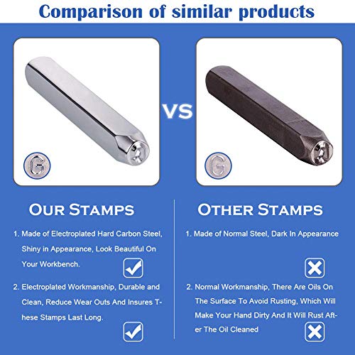 BENECREAT 6mm 1/4" Paws Metal Design Stamps Punch Stamping Tool - Electroplated Hard Carbon Steel Tools to Stamp/Punch Metal, Jewelry, Leather, Wood