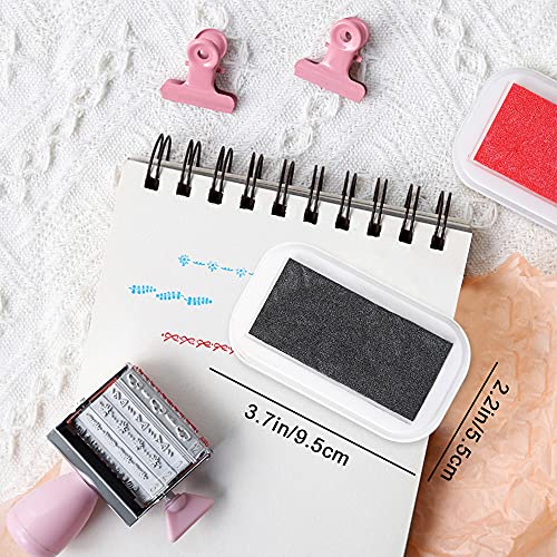 Glittery Metallic Color Craft Ink Pad Stamps Partner, Washable Craft Stamp Pad Finger Ink Pad for Rubber Stamps, Paper, Wood(Black-25))