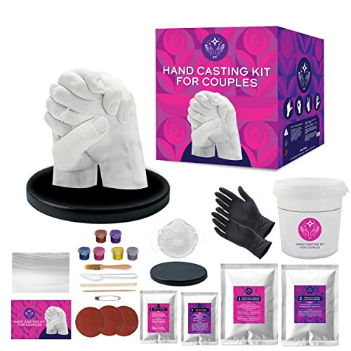 Hand Casting Kit for Couples with Practice Kit - Hand Mold Casting Kit Anniversary, Sculpture Molding, Unique Couple Gifts, Gifts for Boyfriend, Husband, Him, Her, Girlfriend, Wedding Gifts Keepsake