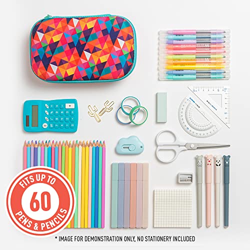 ZIPIT Colorz Large Pencil Box for Girls & Boys, Holds Up to 60 Pens, Sturdy Storage Container for School and Office Supplies, Secure Zipper Closure