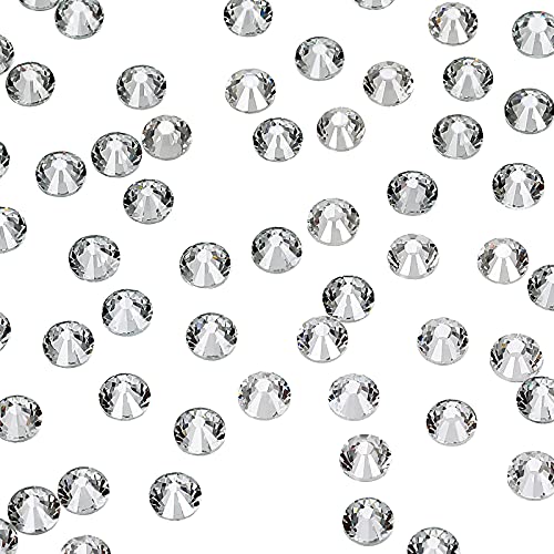 576 Pieces SS30 SS34 SS40 AB Crystal Rhinestones Glass Stones Glitter Gems Flat Back Brilliant Round Rhinestones for Nail Crafts Makeup Clothes Shoes Decorations (Clear AB,SS40)