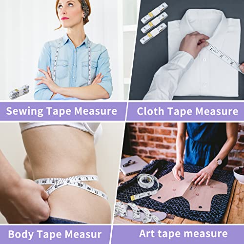 Soft Tape Measure 24 Pack Measuring Tape Bulk for Body Sewing Tailor Cloth Vinyl Measurement Craft Supplies,150cm/60inch Accurate Soft Double Scale Ruler-White