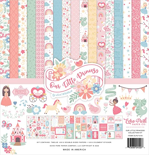 Echo Park Paper Company Our Little Princess Collection Kit, White, 12-x-12-Inch