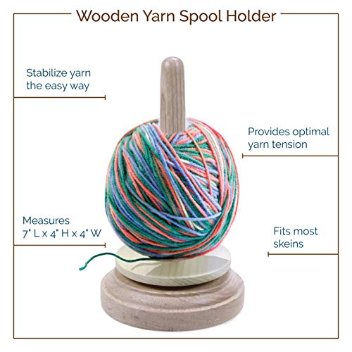 Wood Yarn Holder - with Twirling Mechanism