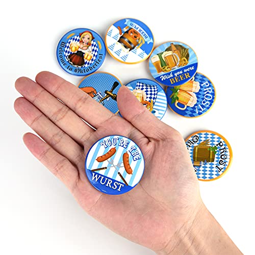 ELECLAND 45 Pcs Oktoberfest Button Pins, Bavarian Oktoberfest Badges for Oktoberfest Party Decorations