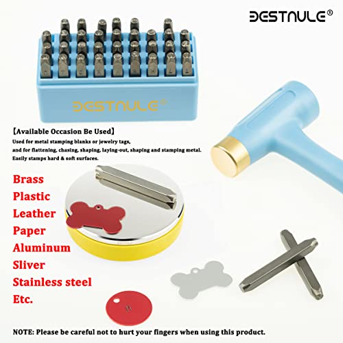 BESTNULE Professional Steel Bench Block, Covered with TPR Soft Plastic at The Bottom, Metal Stamping Table Mirror, Polishing with Chrome Plating for Jewelry Stamping (Dia: 3”, H: 19/32”) (Yellow)