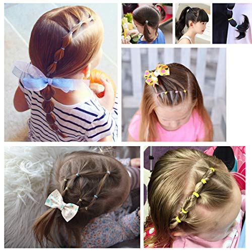 Baby Hair Ties for Girls - 200Pcs Small Elastic Toddler Hair Ties Ponytail Holders Hair Ties for Baby Girls Infants Kids Hair Accessories (Color A)