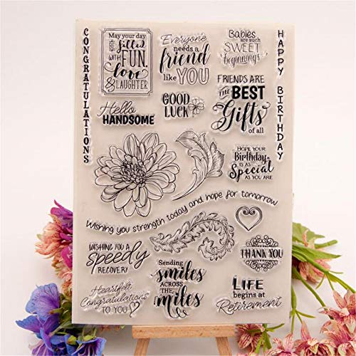 Welcome to Joyful Home 1pc Big Flower Rubber Clear Stamp for Card Making Decoration and Scrapbooking
