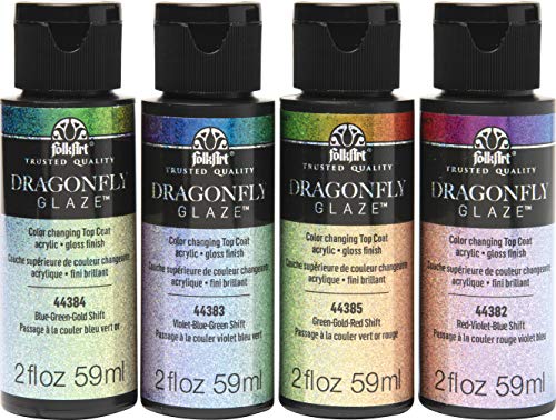 FolkArt Dragonfly Glaze Acrylic Paint, 4 Pack