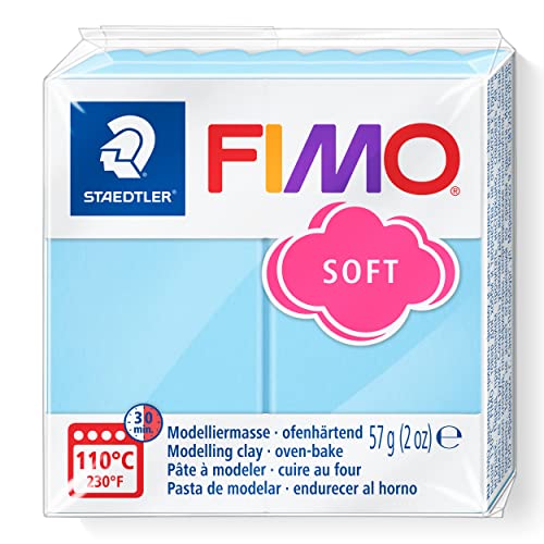 Staedtler FIMO Effects Polymer Clay - -Oven Bake Clay for Jewelry, Sculpting, Aqua Pastel 8020-305