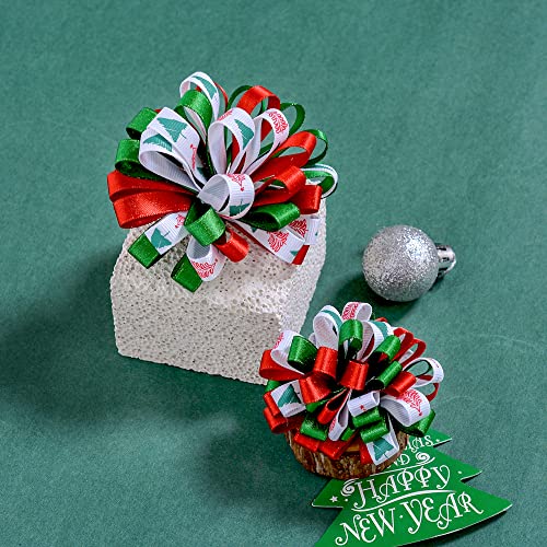 Ribest Christmas Ribbon Grosgrain Ribbon 3/8" Xmas Ribbon Set for Gift Wrapping Bows Making Crafts Holiday Décor