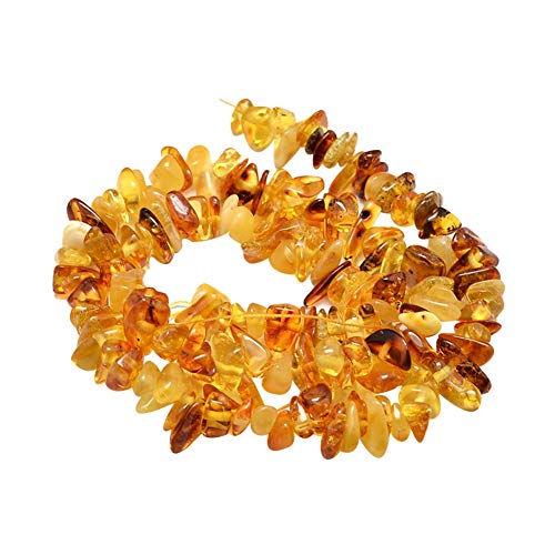 CHGCRAFT 1 Strand Natural Chip Beads Strands Gemstone Stone Beads for DIY Jewelry Making, Amber