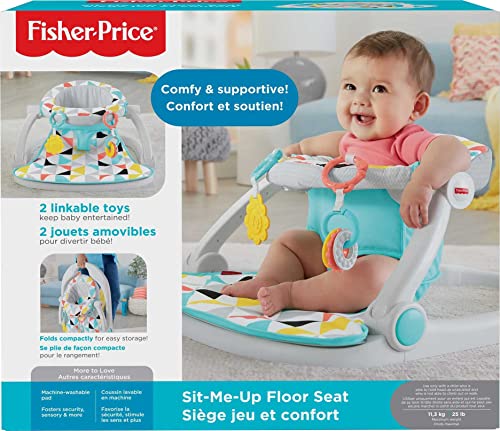 Fisher-Price Portable Baby Chair, Sit-Me-Up Floor Seat With Clacker Toy And BPA-Free Teether For Newborns, Windmill