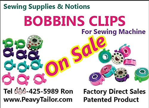 PeavyTailor Bobbin Holder 30Pcs Bobbin Clips Spool Huggers for Sewing Machines Thread Organizing. The Bobbin Clamps, peels Thread Huggers are Sewing kit Organizer to Avoid unwinding Thread Tails.