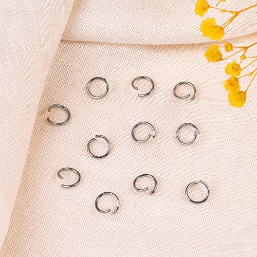 DanLingJewelry 1000 pcs 304 Stainless Steel 19 Gauge Open Jump Rings 8mm for Jewelry Making Connectors Jewelry Finding Stainless Steel Color