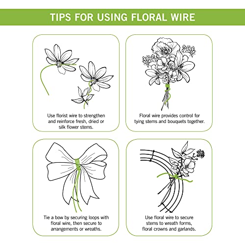 FloraCraft 22 Gauge Floral Wire 0.5 Pound Spool Green