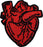 Red Anatomical Heart - Embroidered Iron on Patch