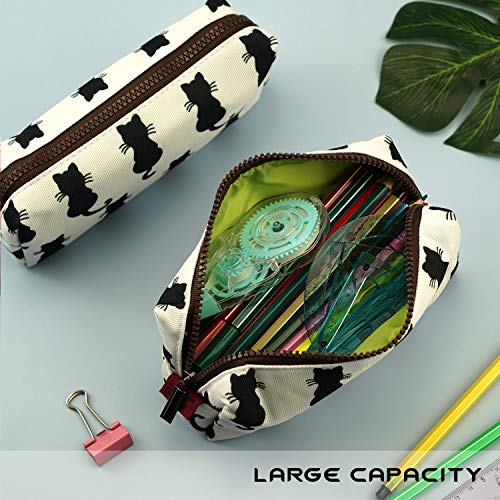 Cute Black Cat Pencil Case Pouch Teacher Gift Gadget Bag Make Up Case Cosmetic Bag Stationary Kawaii Pencil Box
