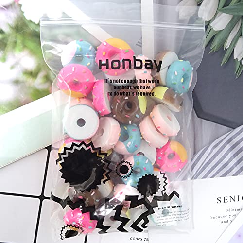 Honbay 30PCS Slime Charms Flatback Resin Charms Donut Embellishments for Scrapbooking, Hair Clip, Phone Case, DIY Crafts