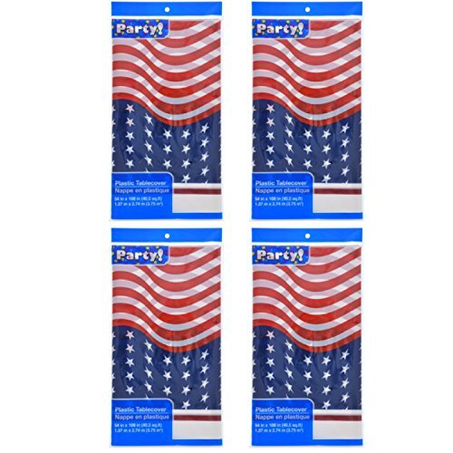 American Flag Table Covers 4 Pack 54 in x 108 in (40.5 sq.ft)