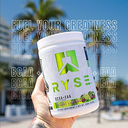 Ryse Core Series BCAA+EAA | Recover, Hydrate, and Build | with 5g Branched Chain Aminos and 3g Essential Aminos | 30 Servings (Cherry Limeade)