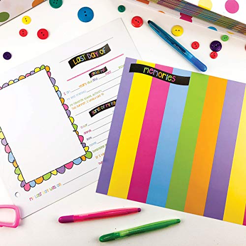 School Memory Scrapbook Refill Extra Pages Kits (Two Grades) for First & Last Day of School for Class Keeper® Memory Keepsake Book for Girls