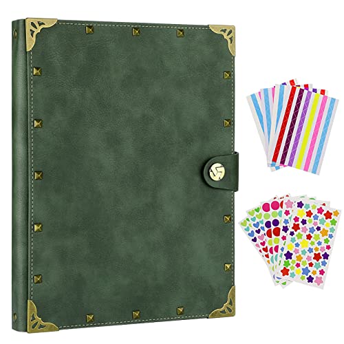 ZEEYUAN DIY Scrapbook Leather Scrap Book Photo Album 80 Pages, 8.5x11 inch Photo Album Vintage Scrapbook Travelling Journal Scrapbook