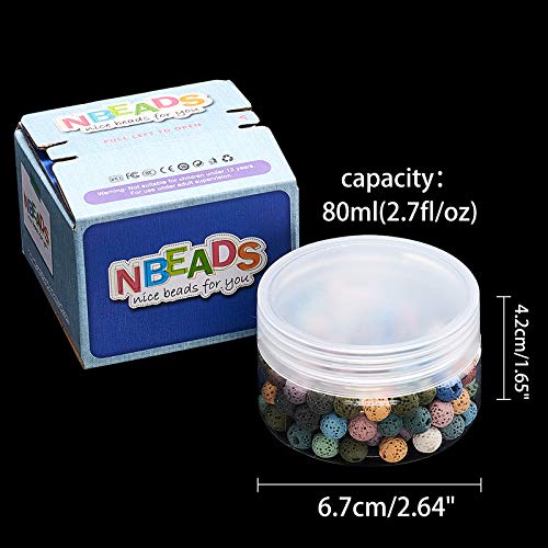 NBEADS 1 Box About 150 Pcs Natural Dyed Lava Beads, 8.5mm Colored Unwaxed Round Loose Beads for Perfume Essential Oil Beads, Aromatherapy Beads, Hole: 1.5~2mm