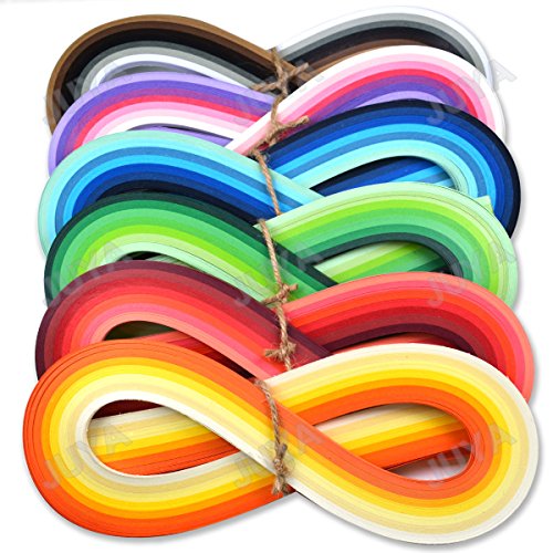 JUYA Paper Quilling Set 54cm Length Up to 42 Shade Colors 6 Pack(42 Colors,Width 10mm)