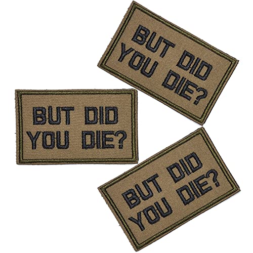ZHDTW BUT DID You DIE Tactical Morale Letter Patches with Hook Loop Decorative Patches for Camping Bags, Backpacks, Clothing (DT046)