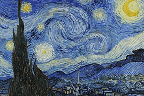Mosaiko Premium Quality Diamond Painting Kit for Adults - Big Size 16x24 inch Extra Large - 5D Full Drill Square DIY Impressionist Art Series Vincent Van Gogh Night Sky