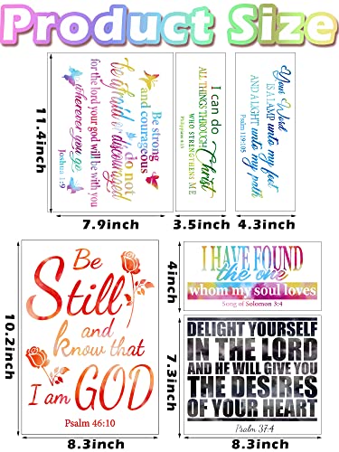 Iron On Decals Bible Verse Iron on Transfer Jesus Iron On Transfer Patches Heat Transfer Vinyl Patches Inspirational Quote HTV Stickers Appliques for Clothing Hat Backpack DIY Craft (6 Pcs, Courage)