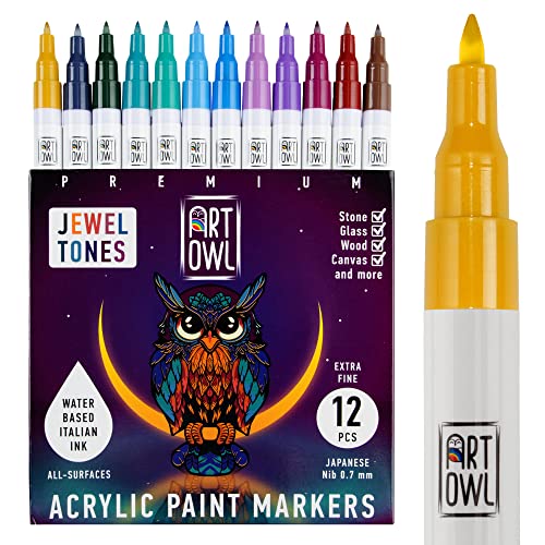 Art Owl Acrylic Markers, Jewel Tones