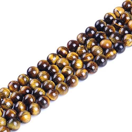 Natural Round AA Tiger Eye Agate Loose Stone Beads Bulk for Jewelry Making 4MM, 6MM, 8MM, 10MM,12MM (14MM)