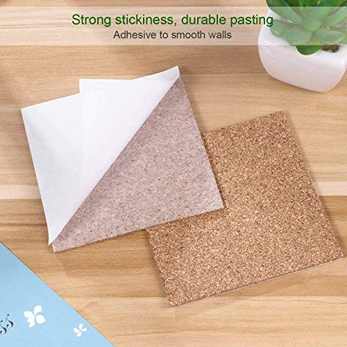4 x 4 Inch Self Adhesive Cork Squares 100 MM Backing Cork Tiles Sheets for Coasters and DIY Crafts, 40 Pcs.