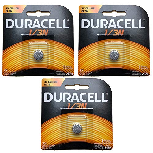 3x Duracell Photo DL CR1/3N 2L76 3V Lithium Battery Replaces Duracell DL-1/3N, 3N, Ray-O-Vac 867, 2L76, Energizer 2L76BP, 2L76-BP, CR1108, IEC CR11108, CR1-3N, DL1-3N, Comp 15, Duracell DL1/3N, NL1/3N