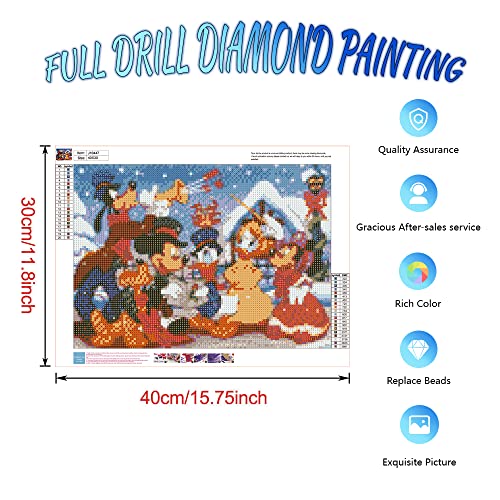 DIY 5D Diamond Painting by Numbers Kits for Adults,16"X12" DonaDuck Snowfield Paradise DIY Paintings Crystal Rhinestone Diamond Embroidery Full Drill Cross Stitch Kit Arts Craft for Decor,Christmas