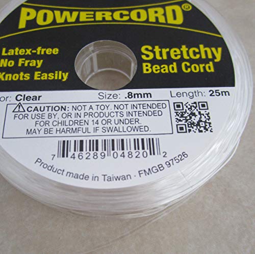 82 Feet Powercord Stretch Elastic Cord .8mm for Jewelry Making