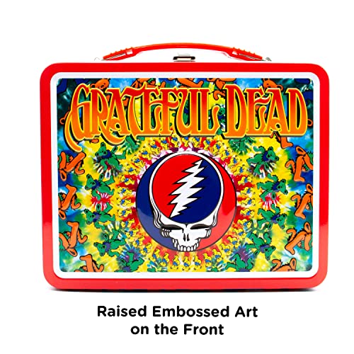 AQUARIUS Grateful Dead Fun Box - Sturdy Tin Storage Box with Plastic Handle & Embossed Front Cover - Officially Licensed Grateful Dead Merchandise & Collectible Gifts