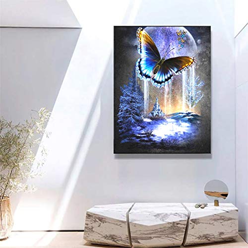 VONBOR Diamond Painting Kits for Adults Butterfly Full Round Drill Gem Art Kits with Crystal Rhinestone Paint with Diamond for Home Wall Decor 11.8×15.7 inch