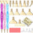 ZYNERY 40 PCS Diamond Painting Pens Kit, 13 PCS Stainless Steel Tips for Diamond Painting Accessories with 12 Clay, Diamond Art Pens 5D Diamond Painting Tools for DIY Craft (Gold)