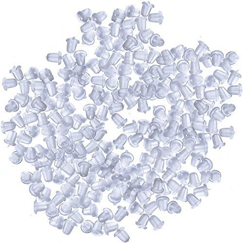 eBoot 1000 Pieces Clear Rubber Bullet Clutch Earring Safety Backs