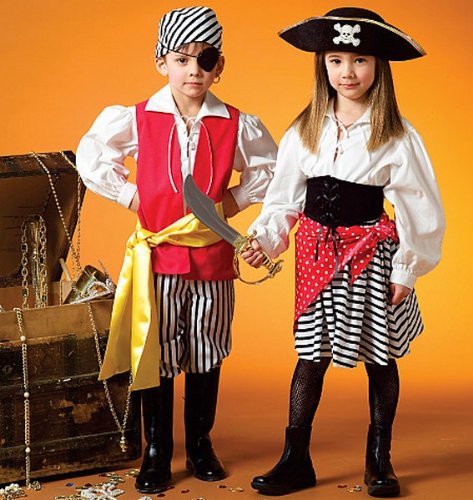 McCall's M4952 Boy's and Girl's Pirate Halloween Costume Sewing Patterns, Sizes 3-8