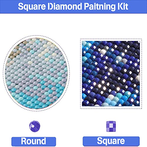 Lxmsja DIY 5D Diamond Painting Square Full Drill Diamond Art by Numbers Kit, Square Diamond Painting, Universe Diamond Painting Kit for Adult, Diamonds Embroidery for Wall Decor Planets 11.8X15.7inch