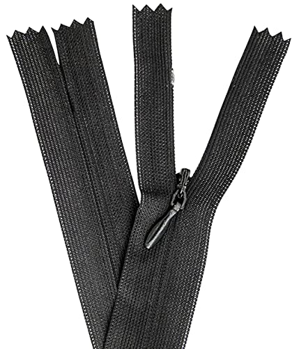 Black Zipper 10 inch Heavy Duty Zipper Invisible Zipper Sewing Plastic Zipper Pants Zipper Dress Zippers for Sewing Zipper Crafts 10" Hidden Zipper